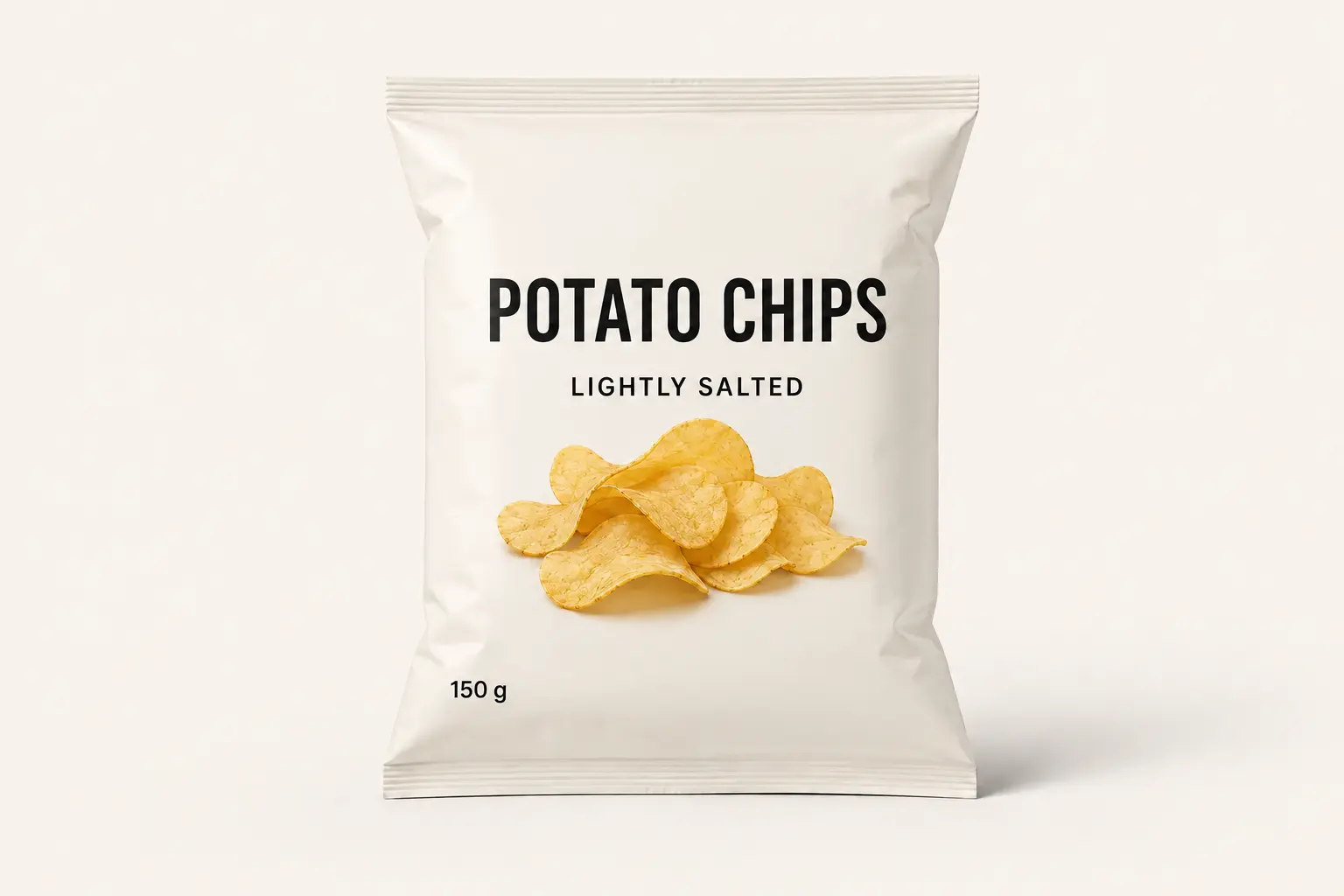 Fictional potato chips packet with an illustrative AaharAnk ई mark at its bottom-right