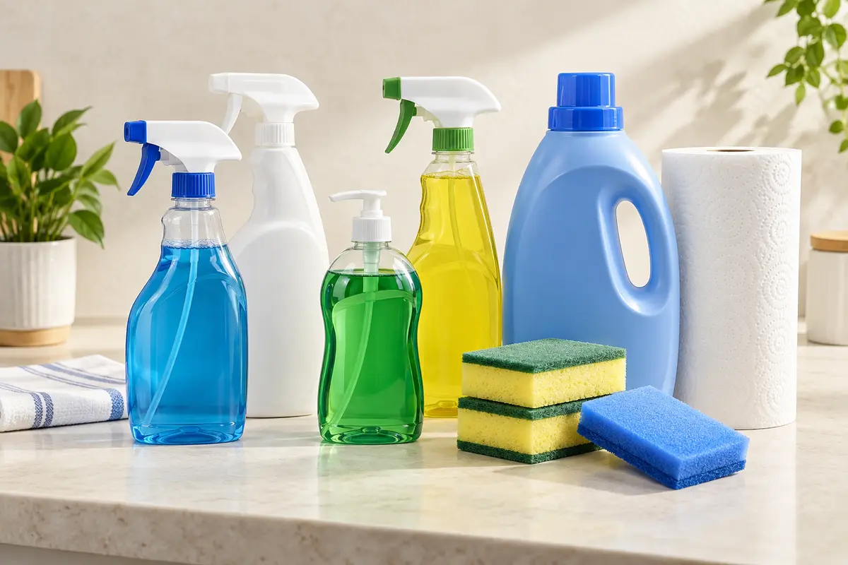 A bright still life representing household