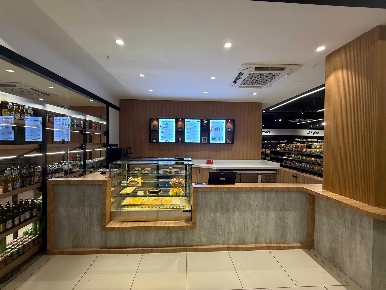 Bakery and café counter inside an operating rapsap supermarket